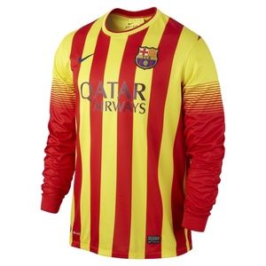 Nike | Shirts | Nike Fc Barcelona Long Sleeve Orange Jersey Large | Poshmark
